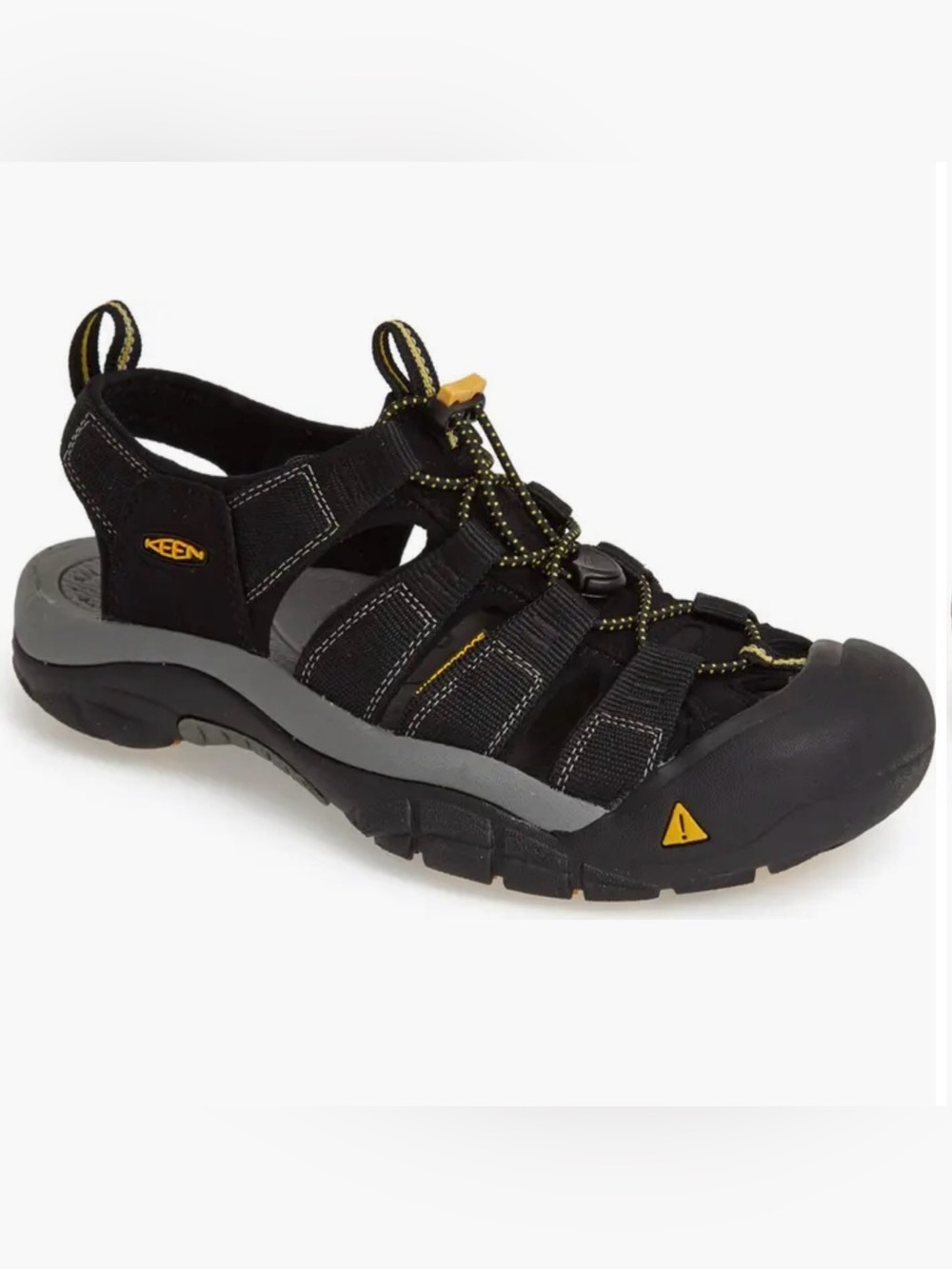 KEEN Newport H2 Sandals Unisex Black Gray Yellow Water Hiking Shoes W-8.5 M-7
